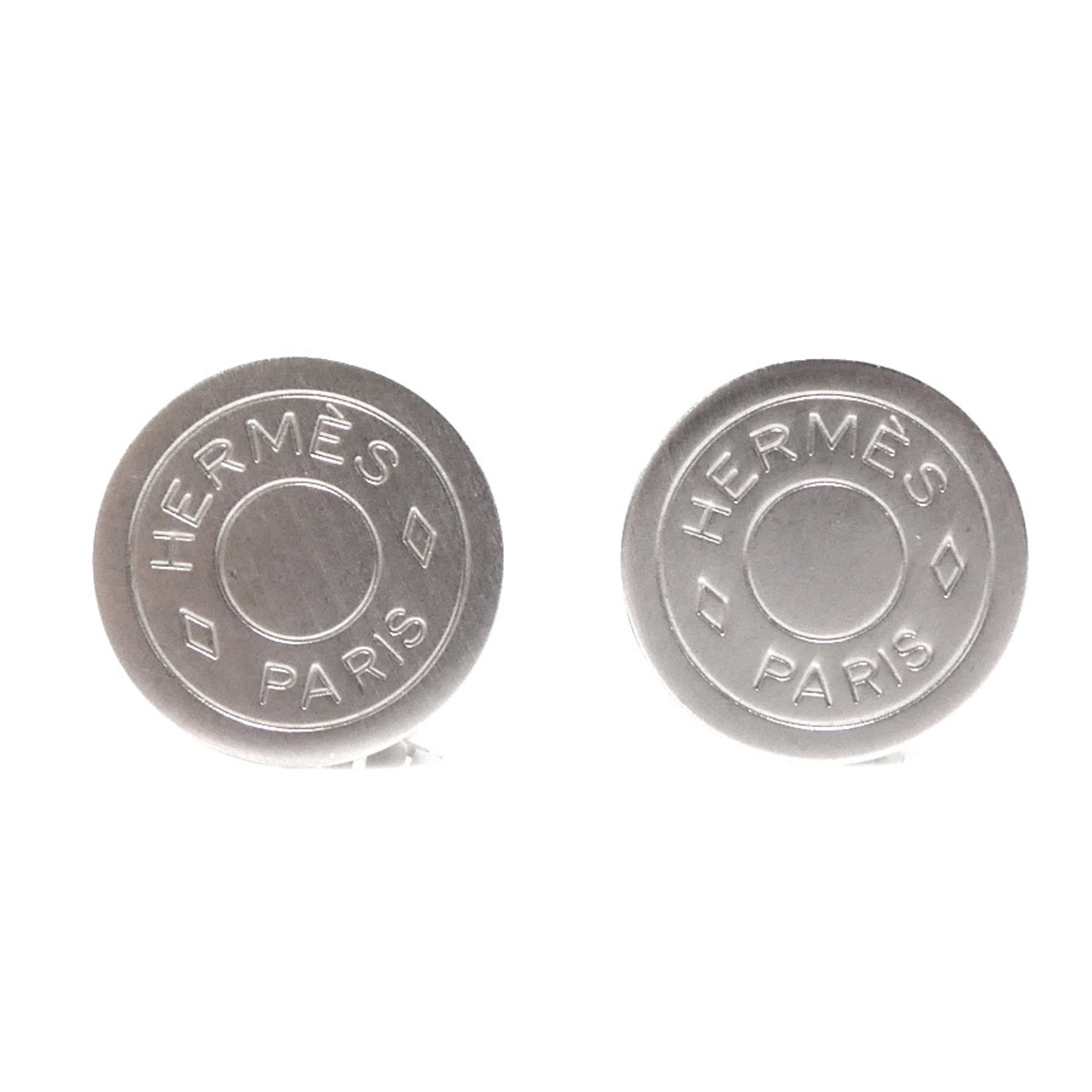 Hermes Herms Serie Metal Silver Earrings For Women, Free Shipping, H32006a
